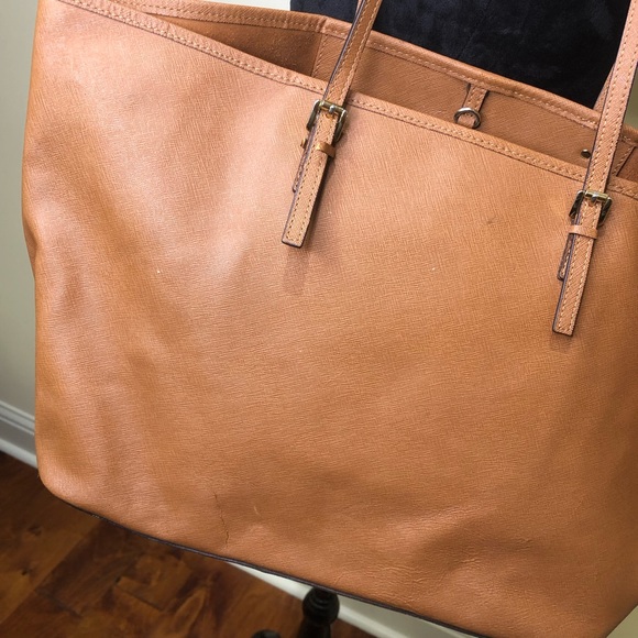 Michael Kors Cognac Brown Large Tote Bag w/ Gold Hardware - Picture 10 of 10